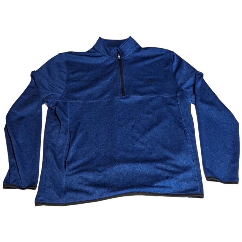 Callaway Quarter 1/4 Zip Sz M Blue Pullover Golf Sweatshirt Mens Long Sleeve